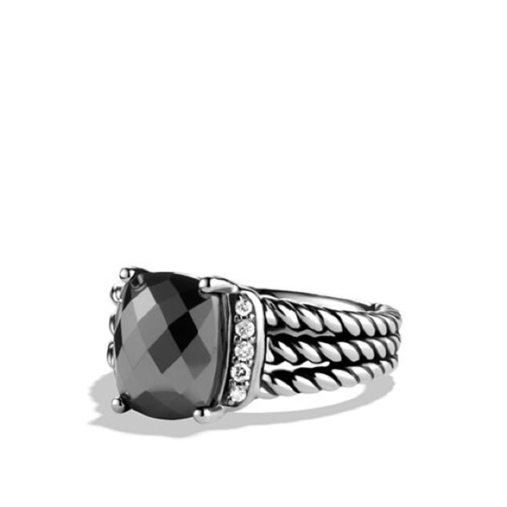 David Yurman Petite Wheaton Ring - Hematite Stone
